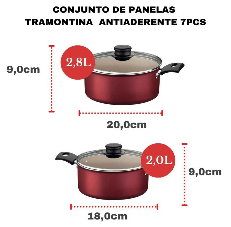 Jogo de Panelas Tramontina Turim 7 Pçs