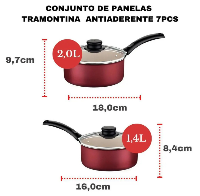 Jogo de Panelas Tramontina Turim 7 Pçs