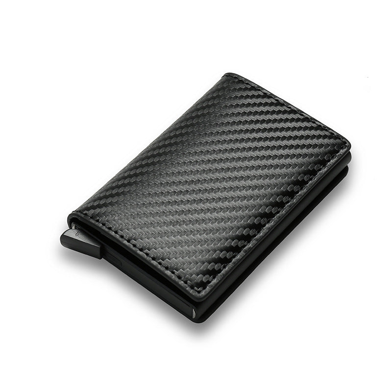 Carteira masculina de fibra de carbono anti-roubo