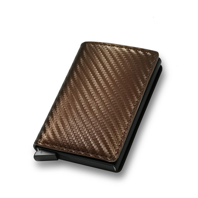 Carteira masculina de fibra de carbono anti-roubo